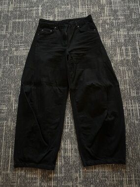 Zara Black Wide Leg Flare Jeans